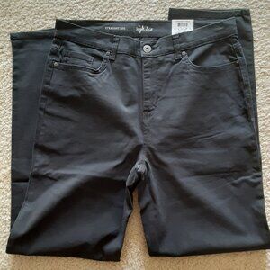 New Style & Co Midi-Rise Straight-Leg Jeans, Color: Carbon Grey